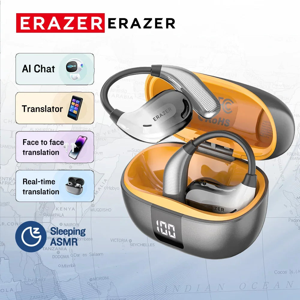 XT66PRO Bluetooth Earphones ASMR Headsets DIY APP AI Translator Earbuds Wireless Headphones 13 Hours Long Life Display